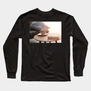 Relax at home, cup of hot tea and book Long Sleeve T-Shirt